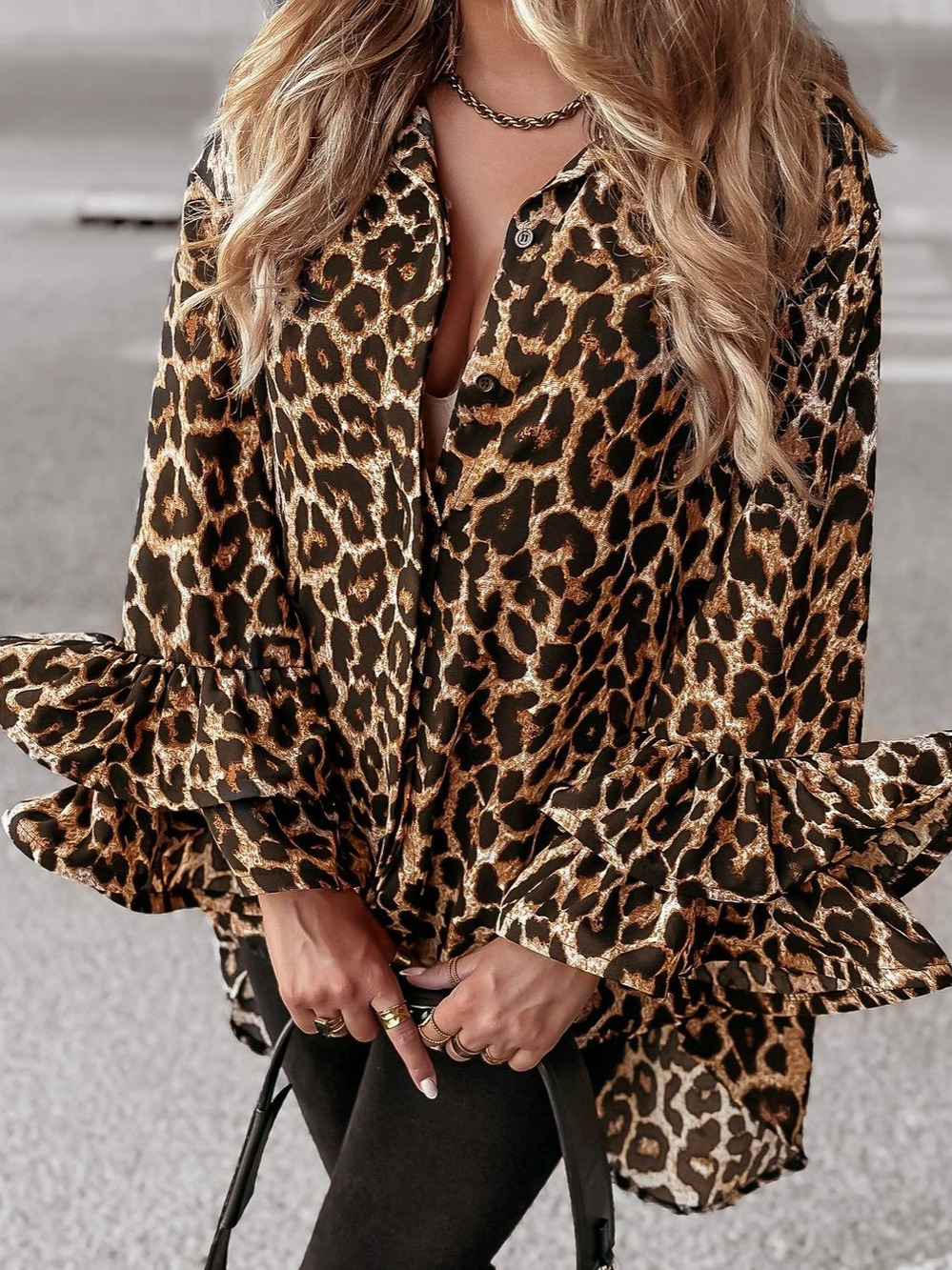 Zara Fall Leopard Print Long Sleeve Cardigan Shirt
